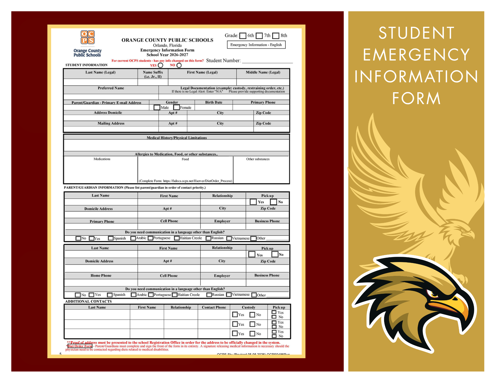 Student Emergency Information Form