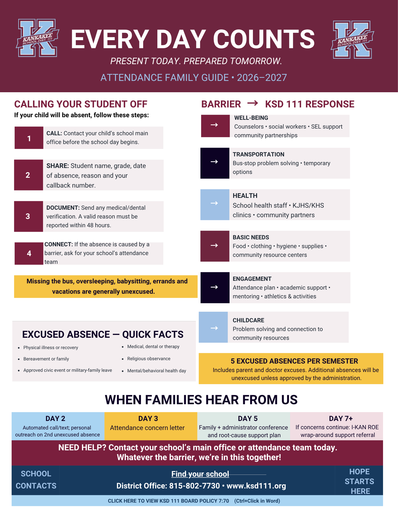 2026–2027 Attendance Family Guide
