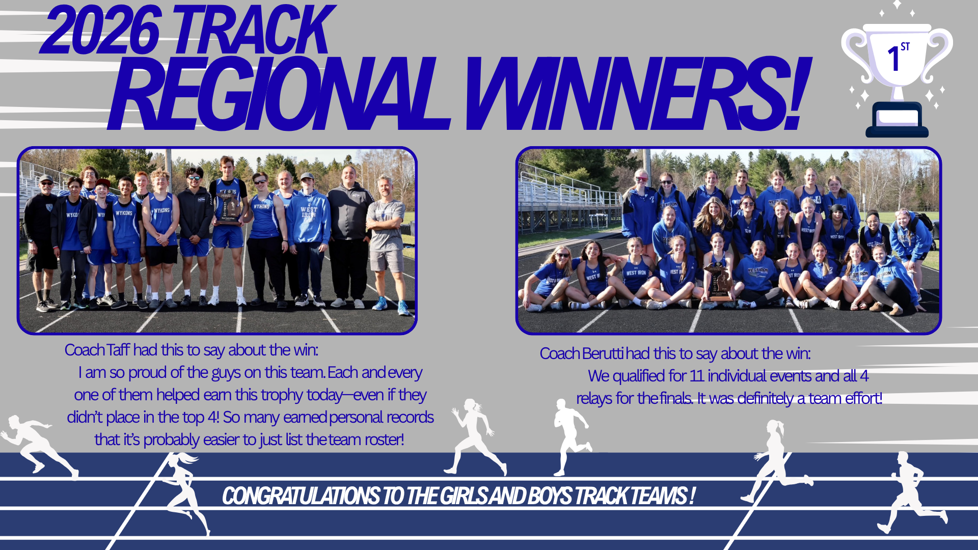 Boys & Girls are the Regional Track Winners