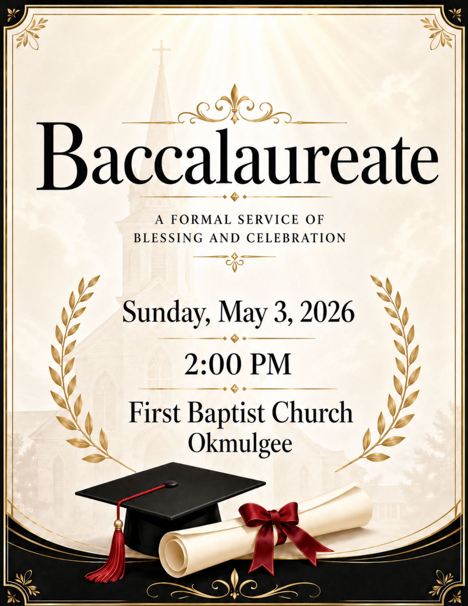 Baccalaureate Service Invitation – May 3, 2026