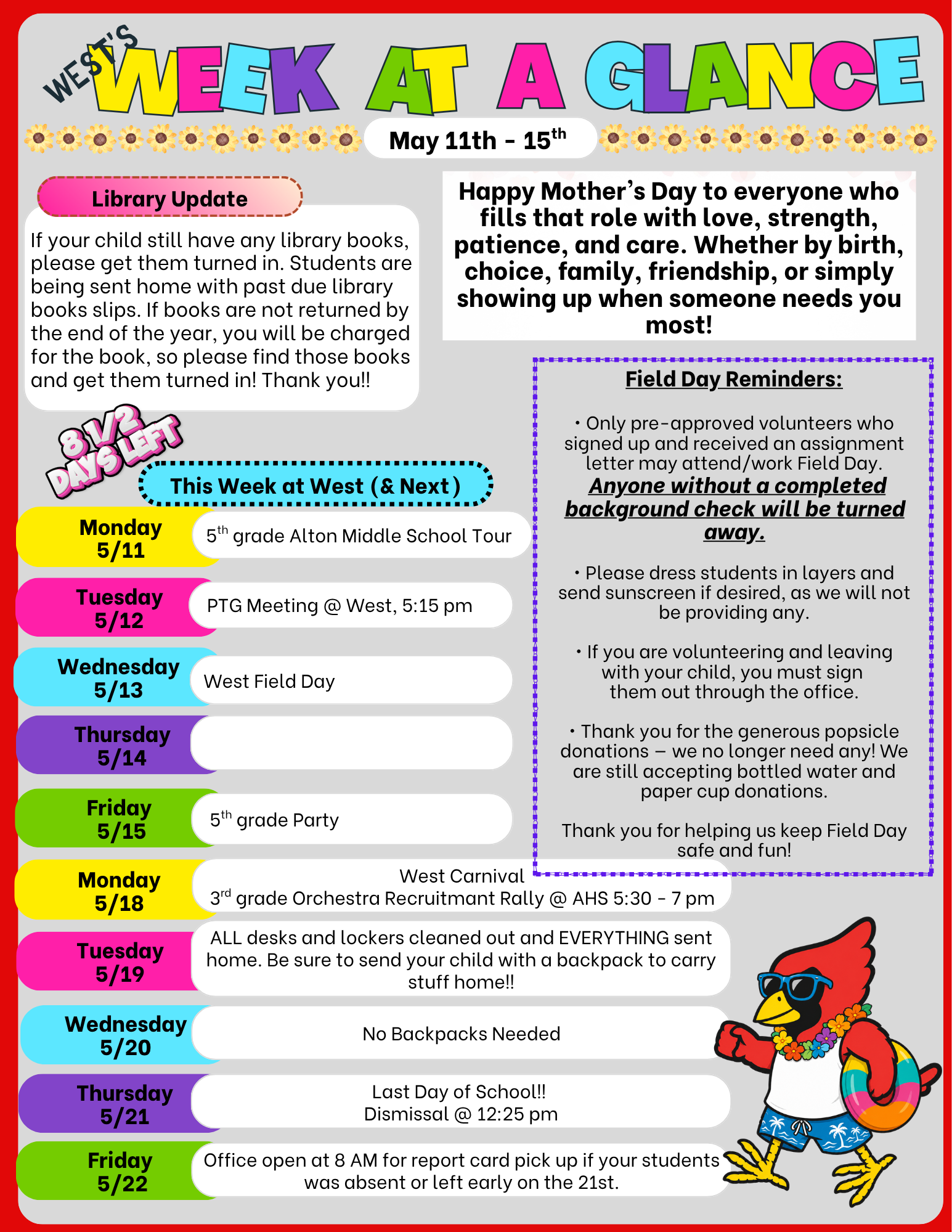 May 11th Week at a Glance