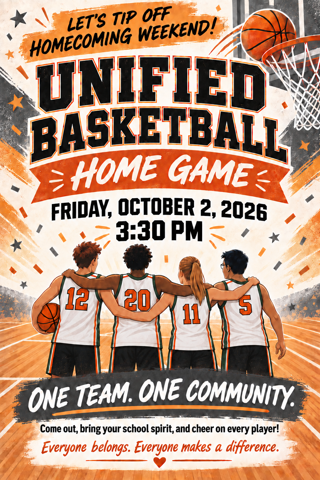 You are cordially invited to OHS Unified Basketball Game 10/2 @ 3:30 PM