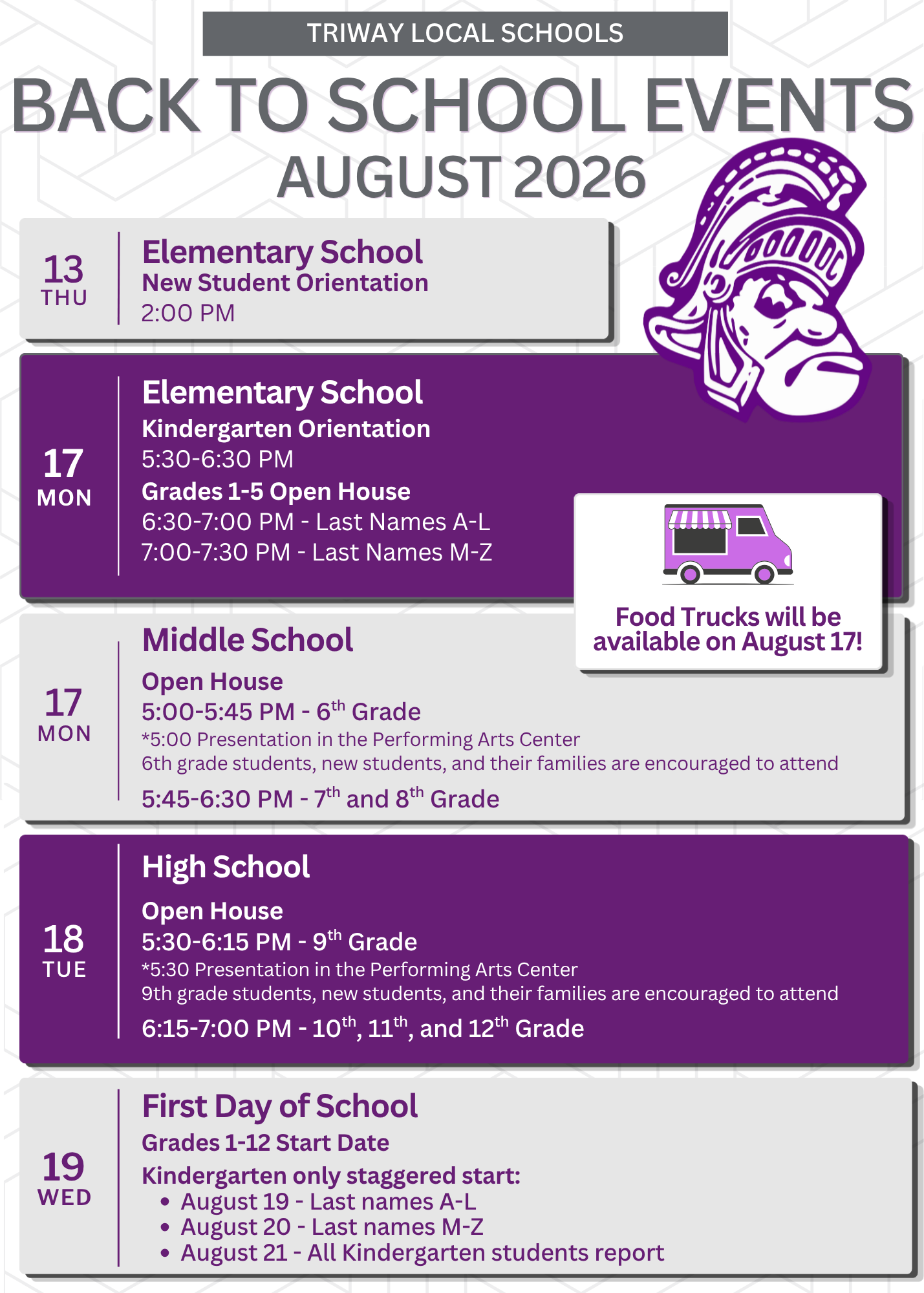 August Back to School Events