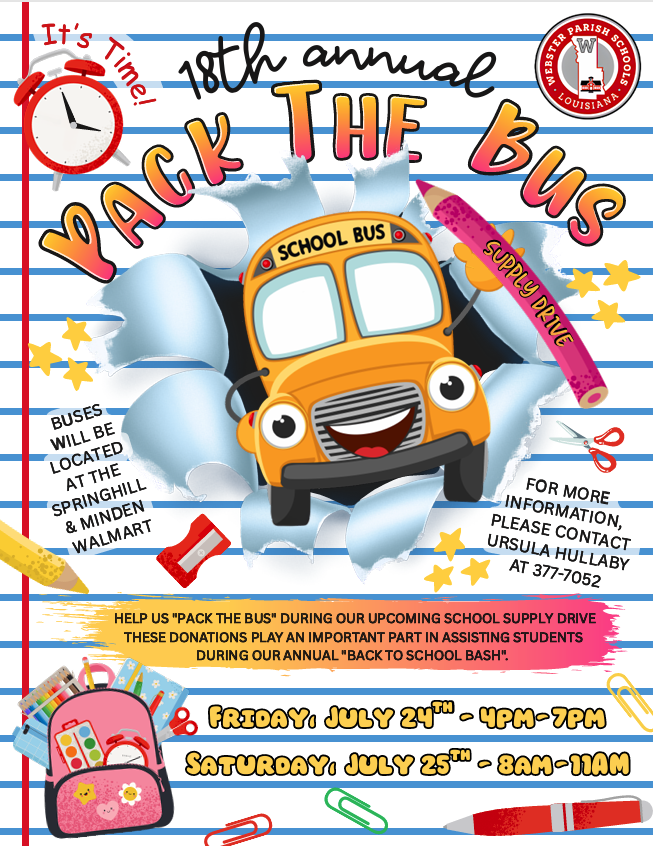 Help Pack the Bus! Friday, July 24 and Saturday, July 25