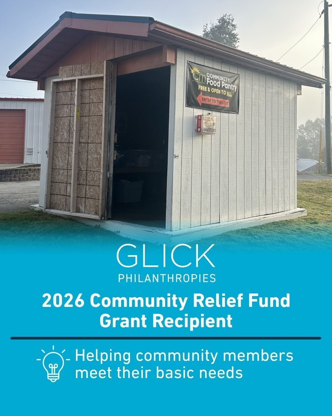 Community Montessori Receives $10,000 Grant from Glick Philanthropies Community Relief Fund for the Community Food Pantry