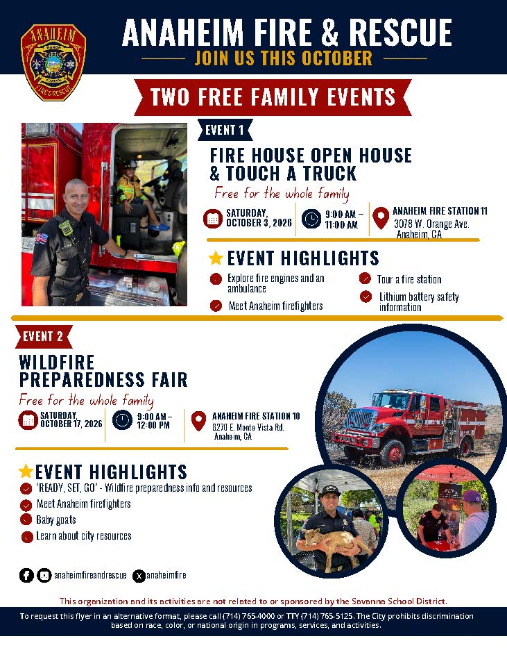 Fun Family events thanks to Anaheim Fire Department!