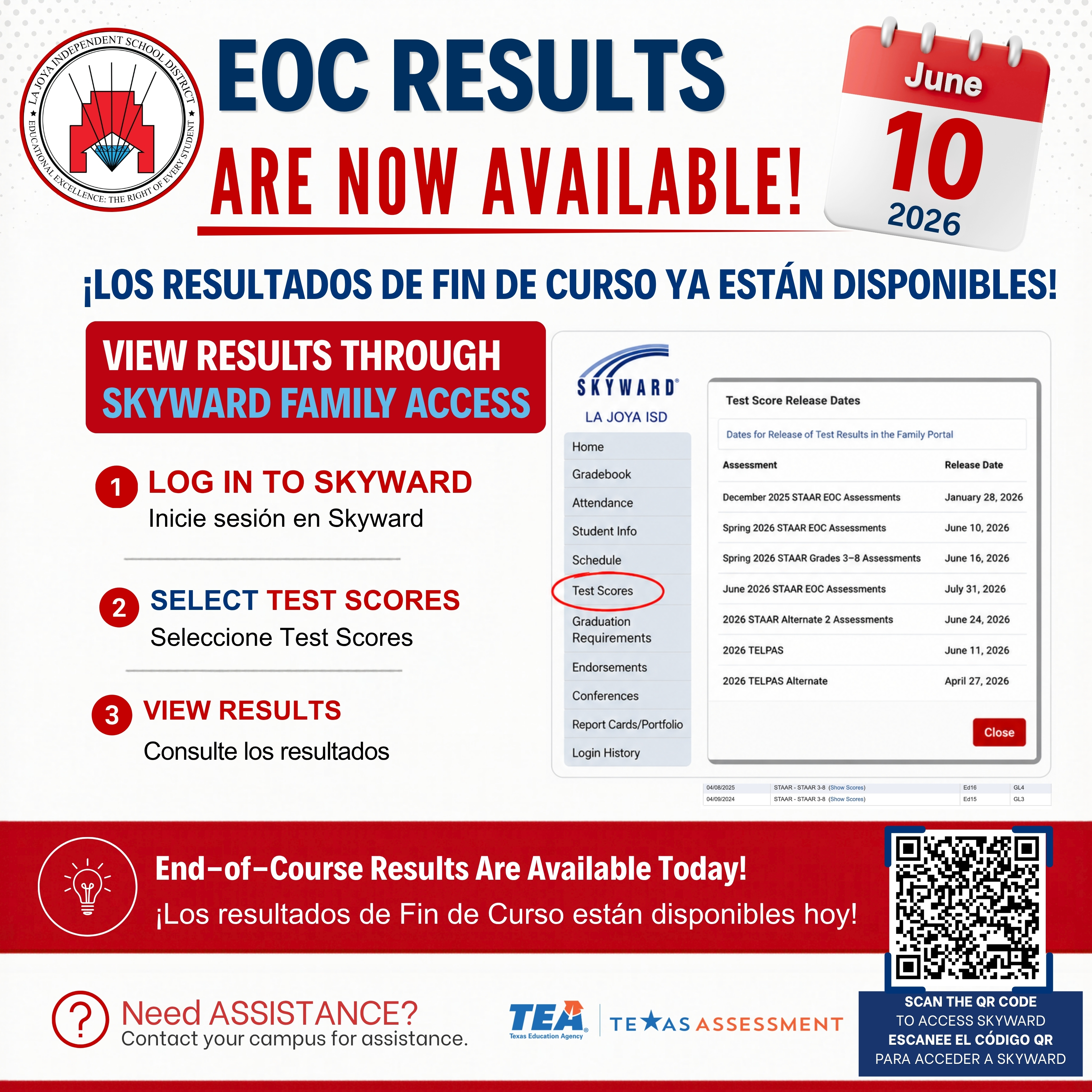 📢📚 EOC Results Are Now Available! 📚📢