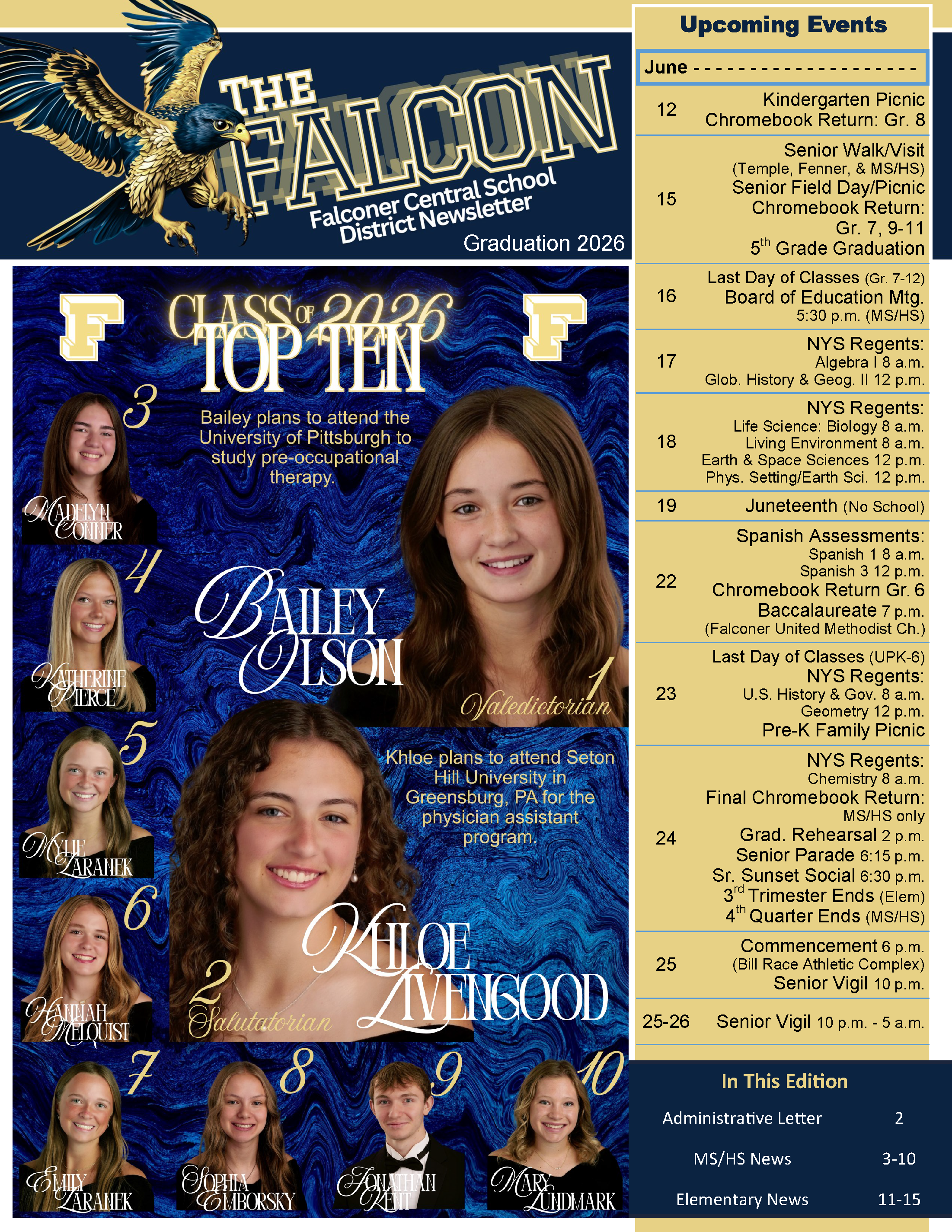 Coming soon to your mailbox - the 2026 Graduation Edition Newsletter