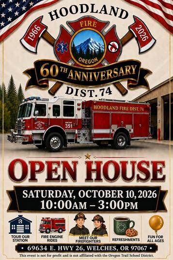 Hoodland Fire Station Open House
10/10/26 - 10-3