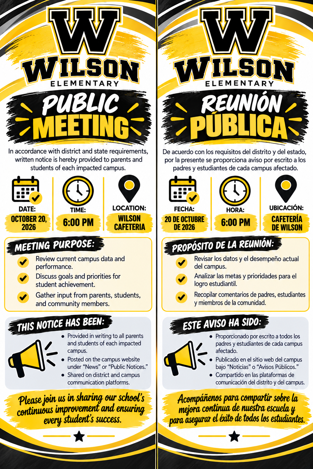 Wilson Elementary to Host Public Meeting on October 20