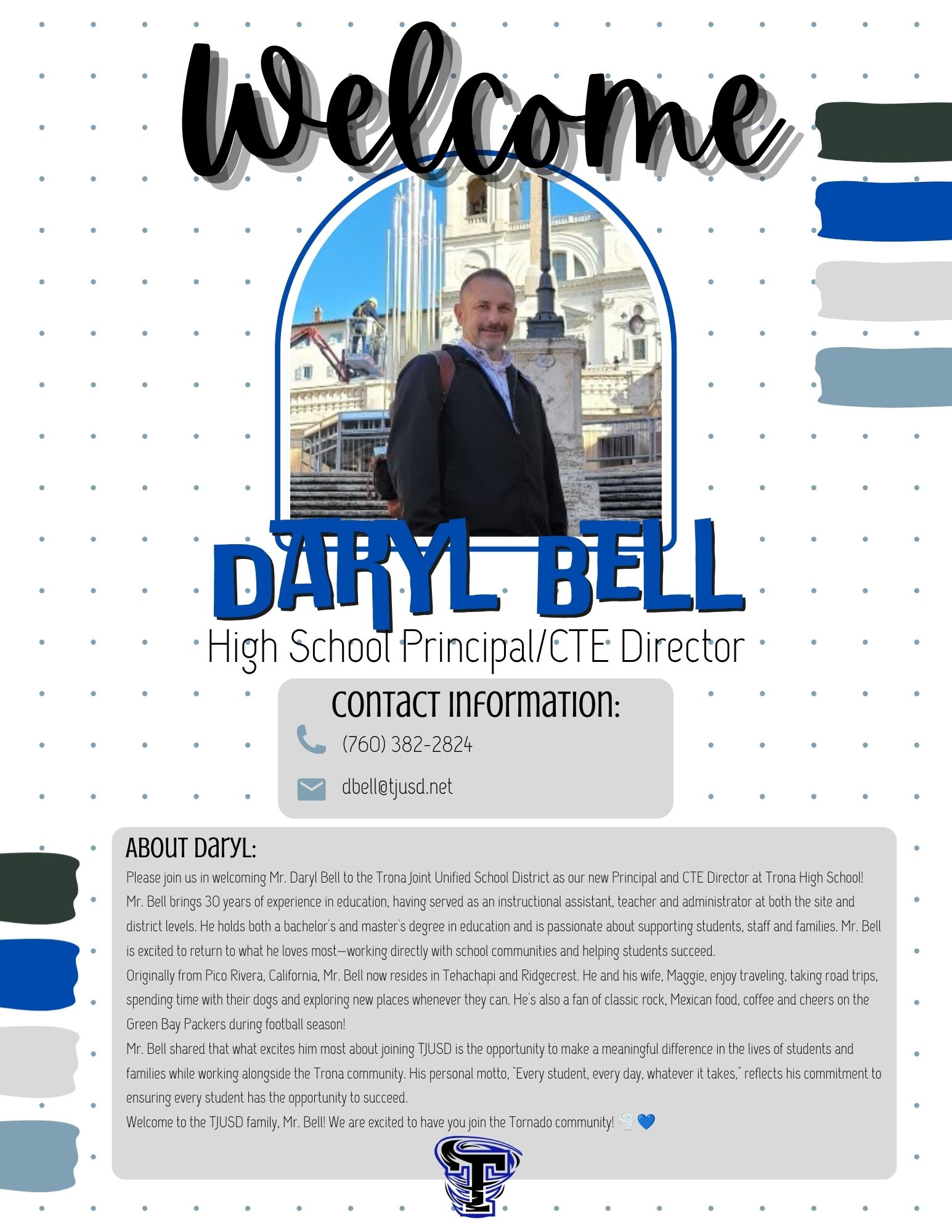 Welcome to the TJUSD Team Daryl Bell!