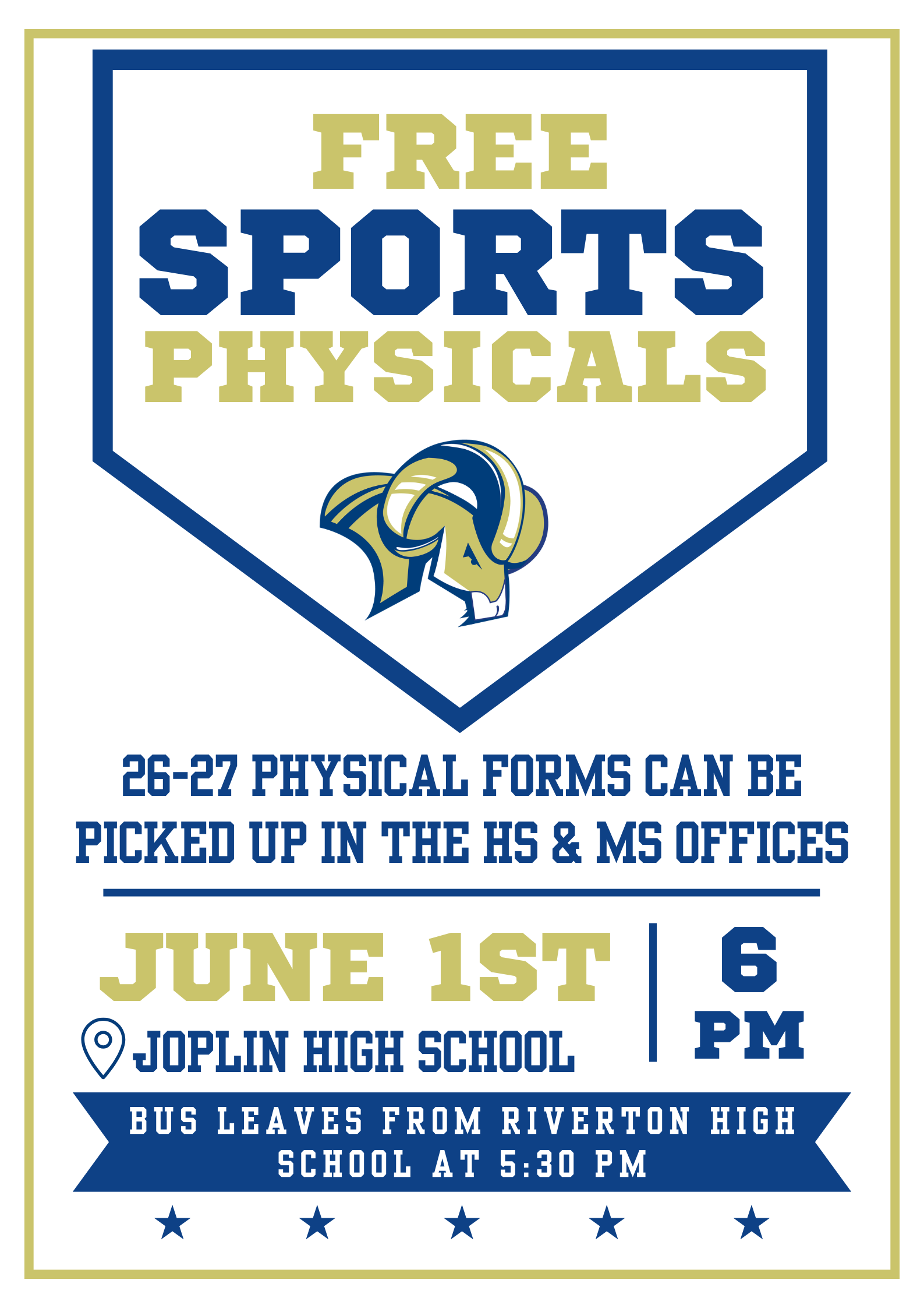 Free Sports Physicals June 1st