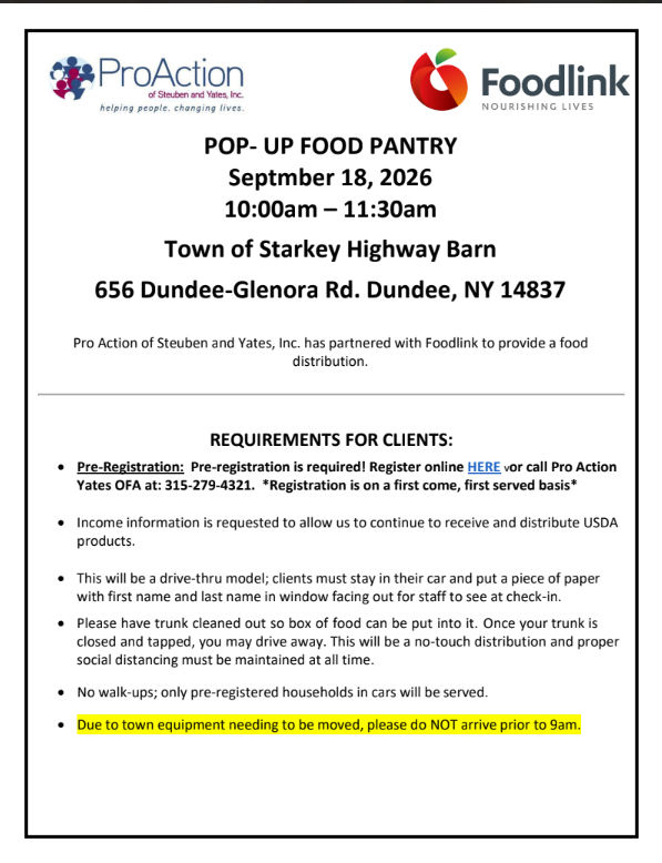 Pop-Up Food Pantry: September