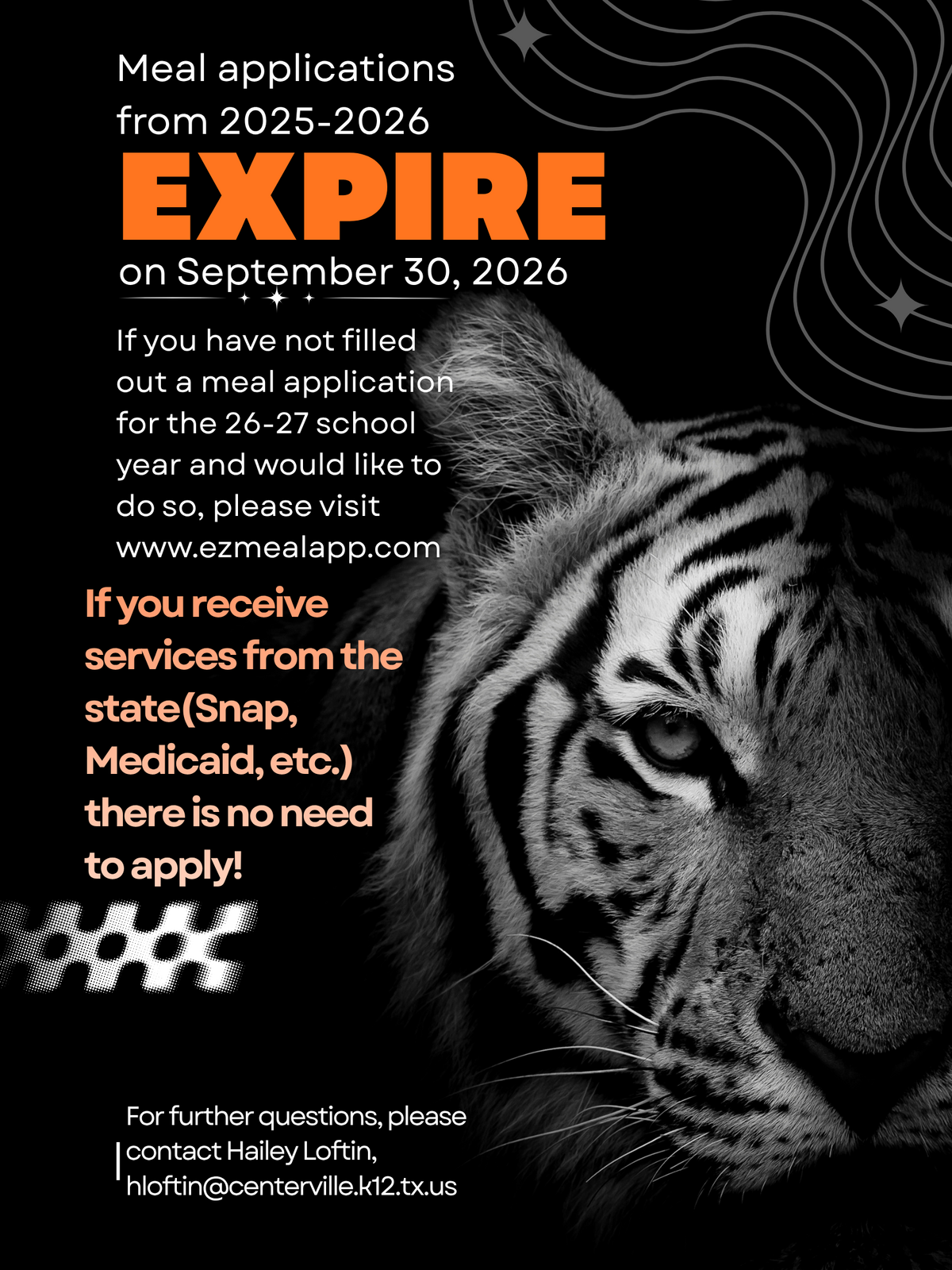 Meal Applications from 2025-2026 Expire 9/30/2026