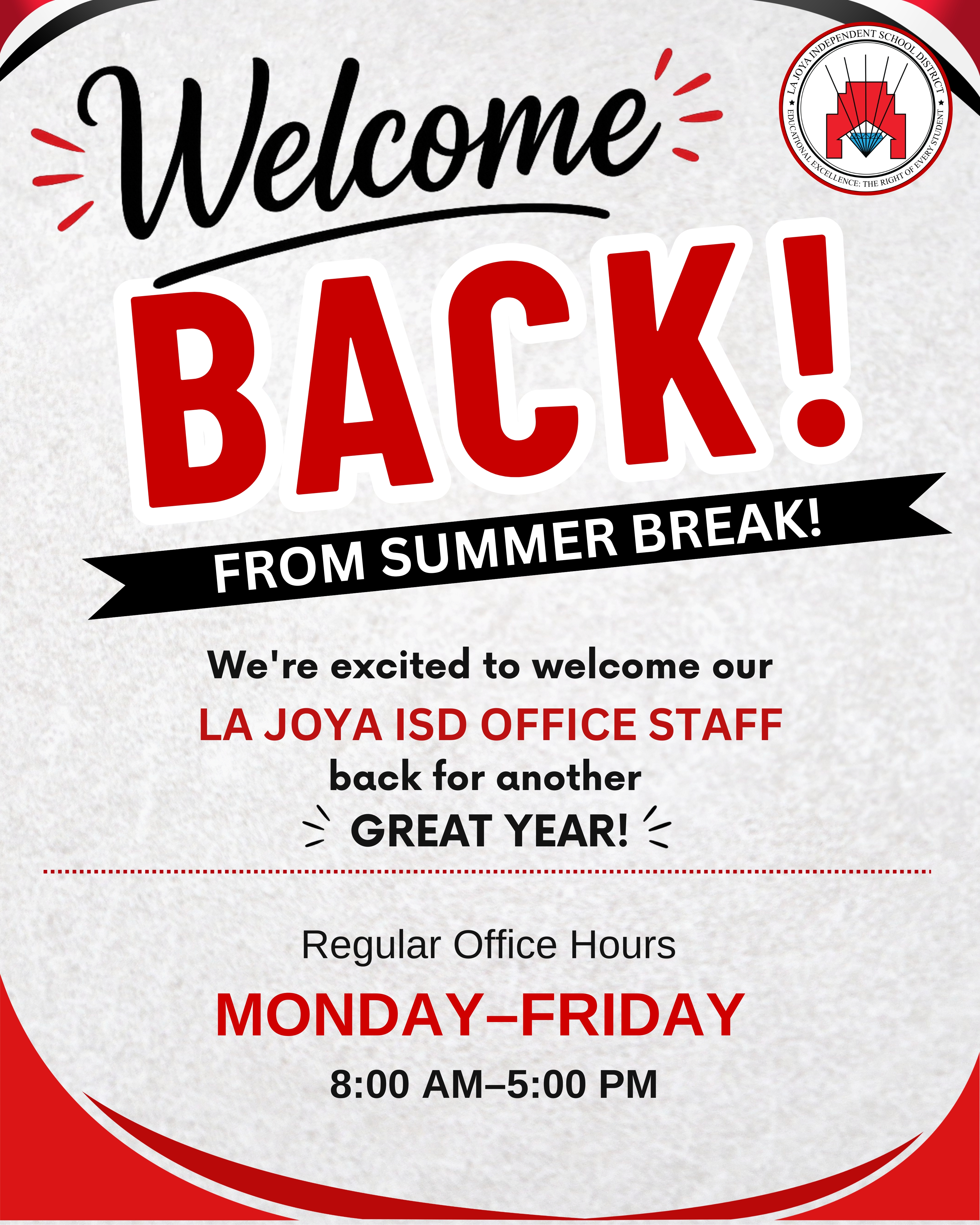 🎉 Welcome back, La Joya ISD Team! ❤️🖤