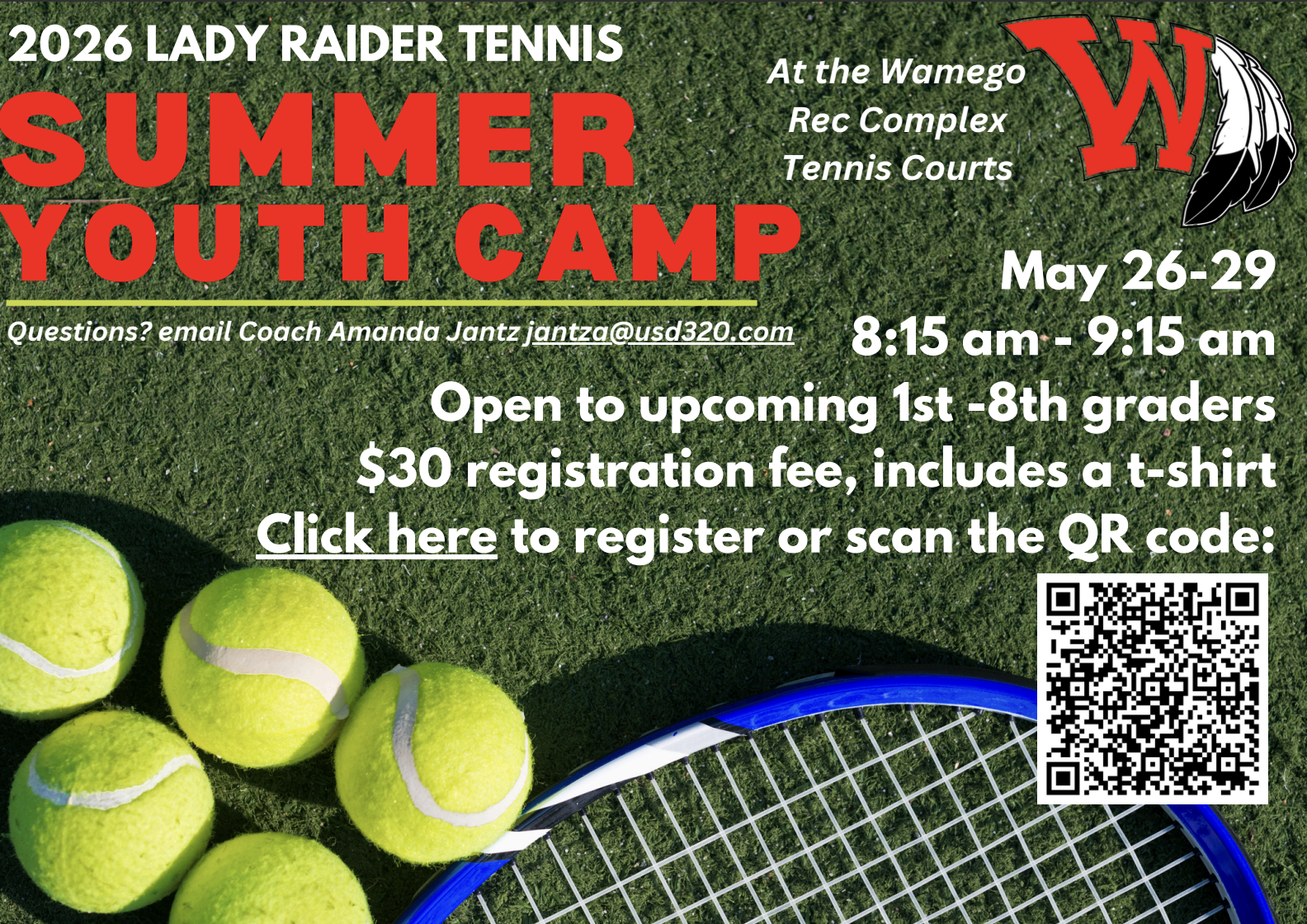Tennis Camp registration due date coming up!