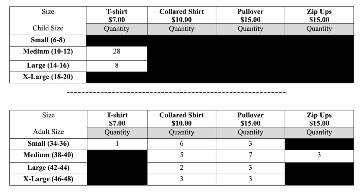Spirit Wear Sale