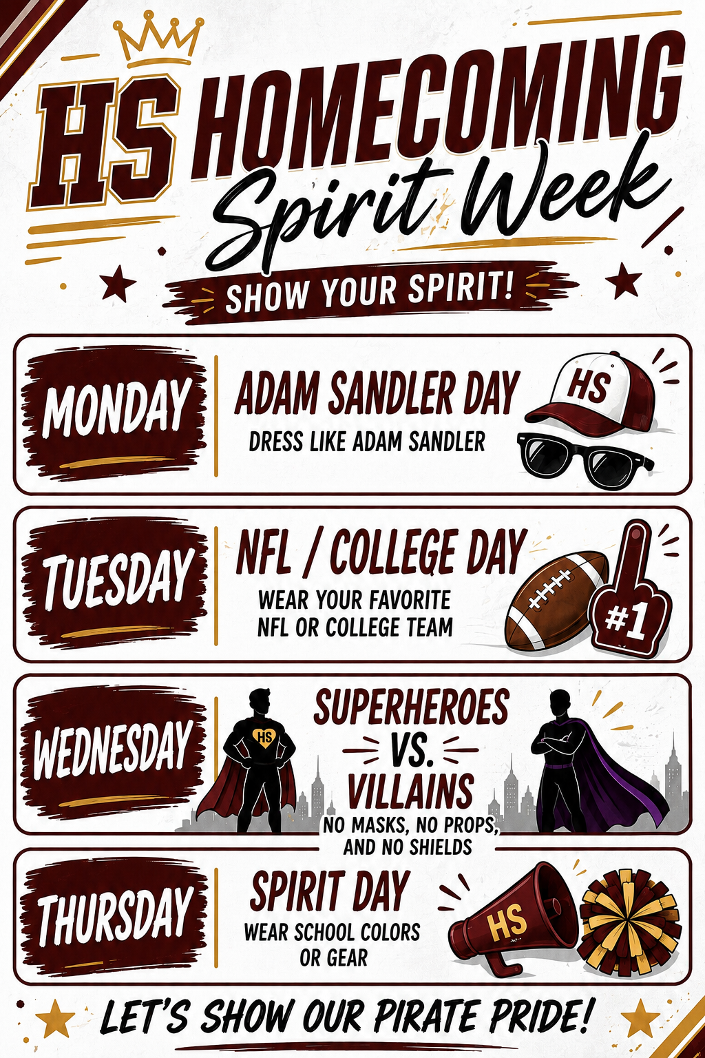 Copy of Week of October 12th- High School and Junior High Homecoming Spirit Week