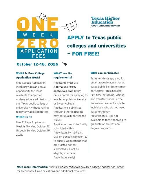 Free College Application Week! October 12th-18th