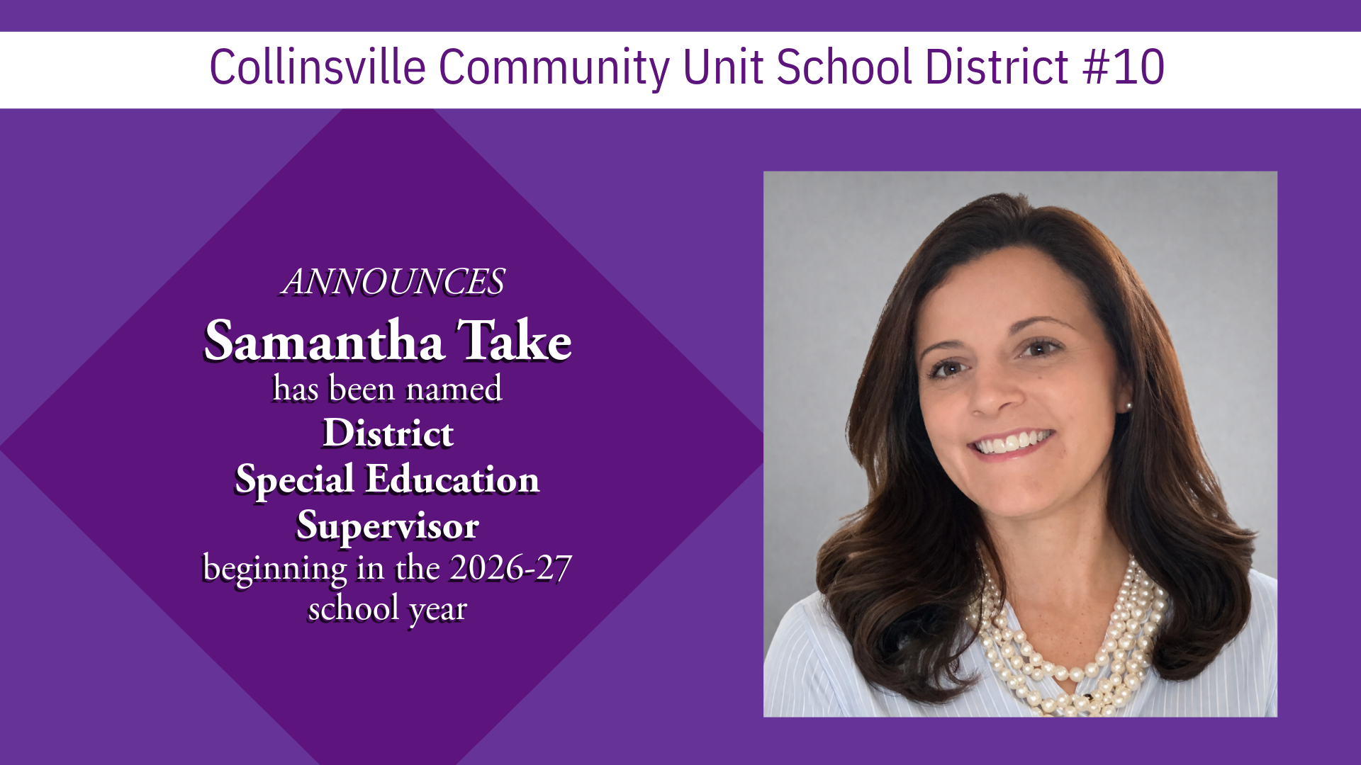Samantha Take Named Special Education Supervisor Beginning in 2026-27 School Year