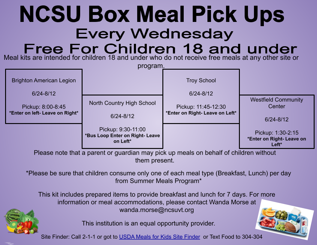 NCSU Box Meal Pick Up Reminder