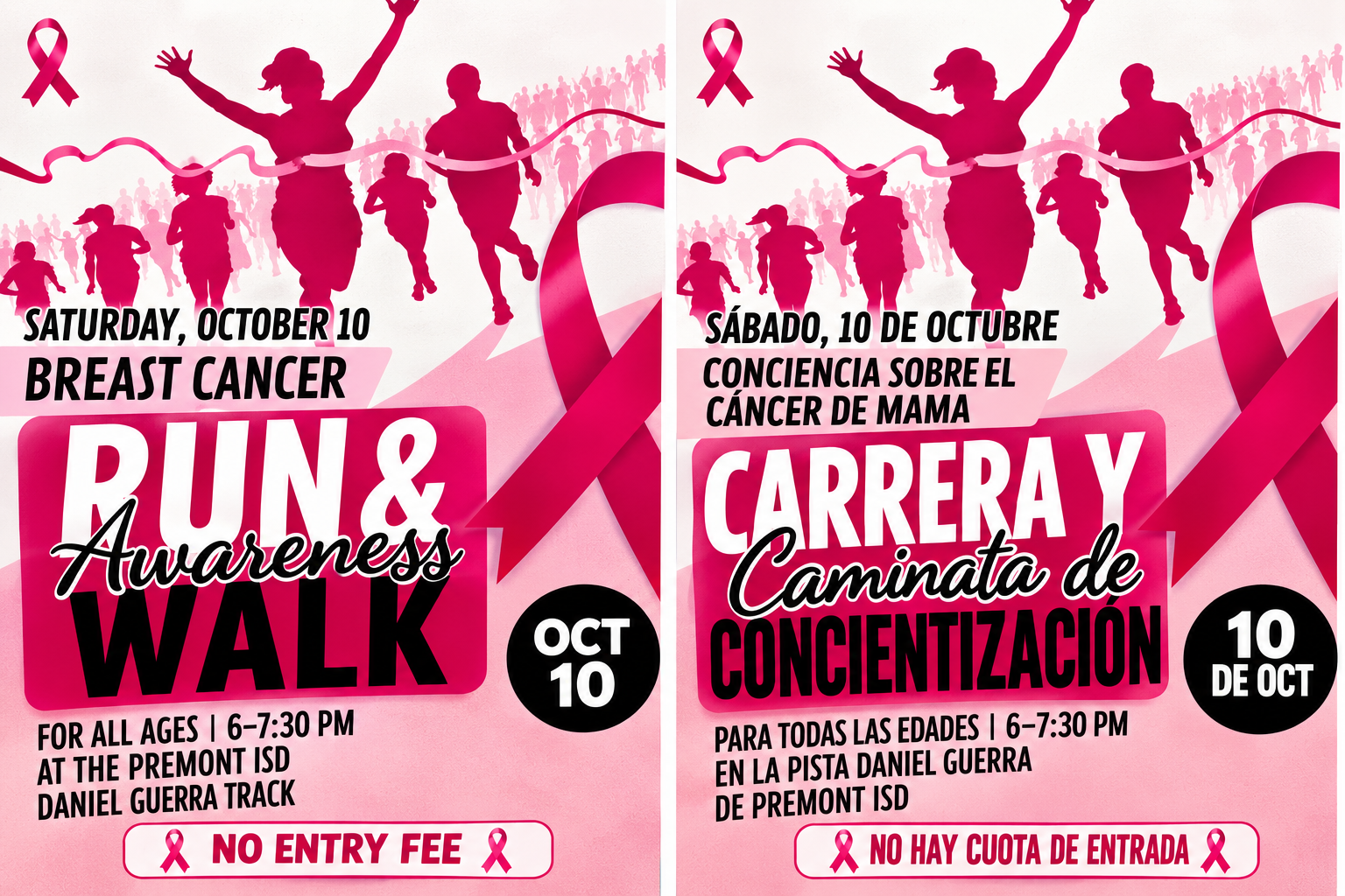 PISD October Breast Cancer Awareness Run/Walk 2026 Reminder