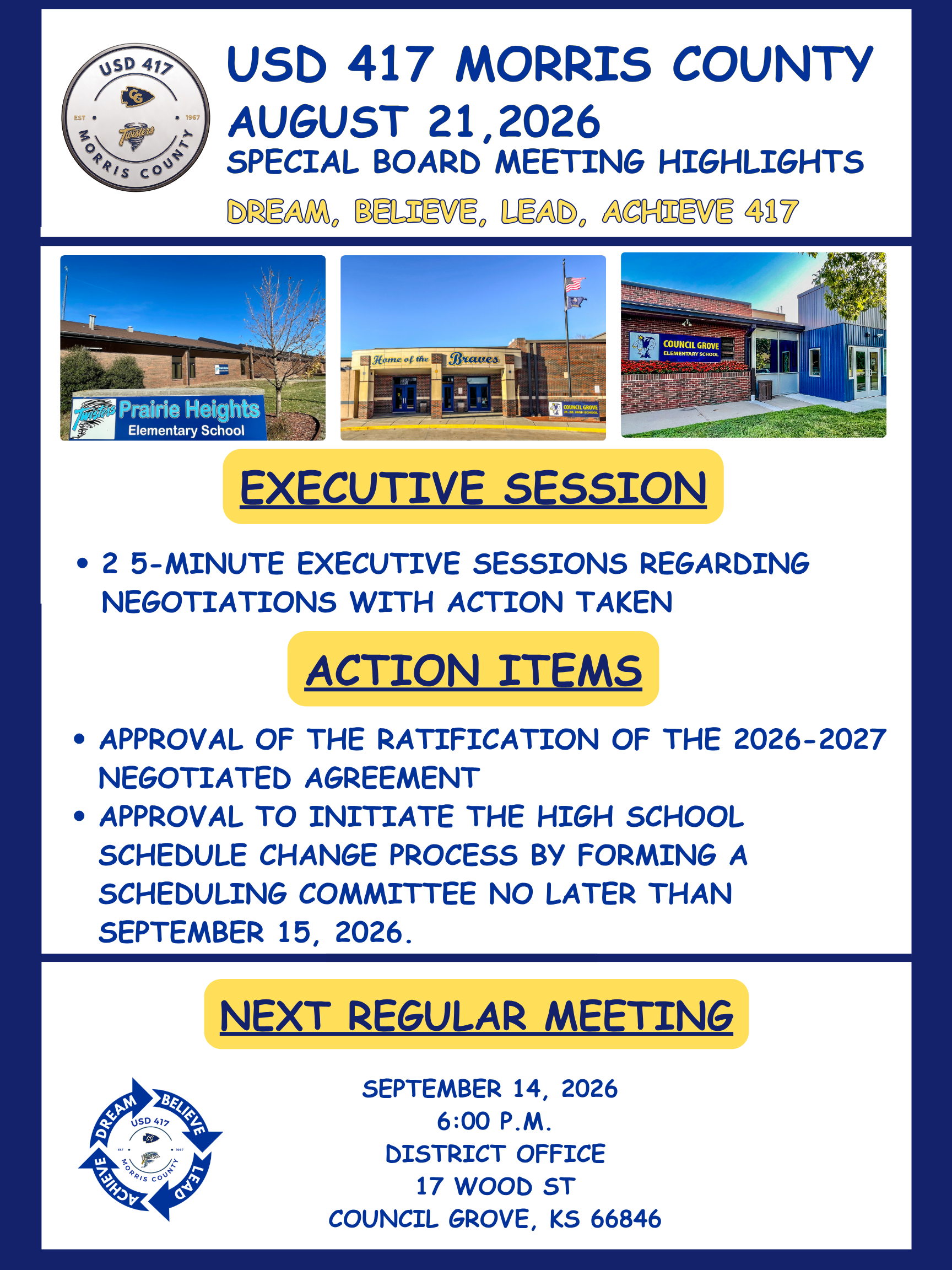 Aug 21 Special BOE Meeting Highlights
