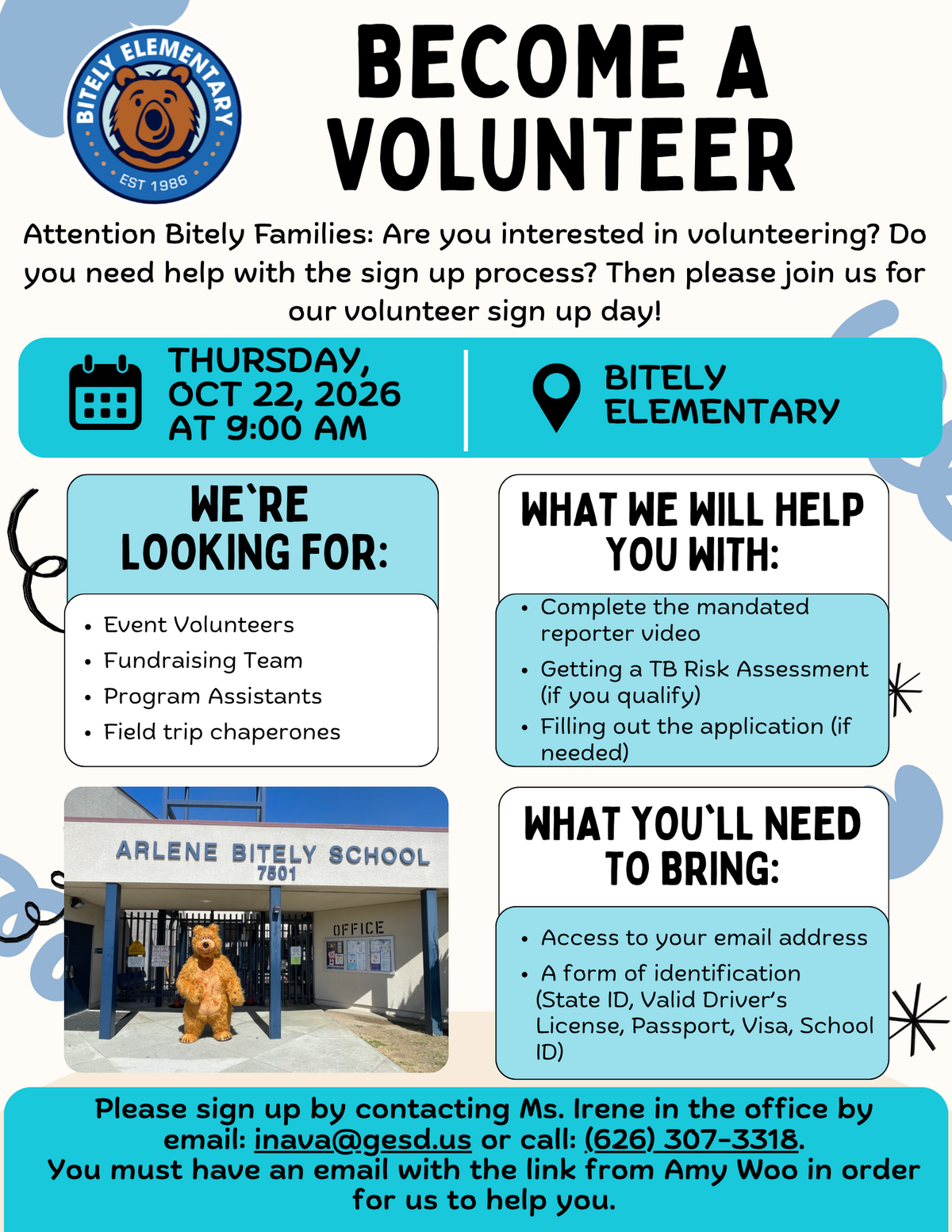 Sign up to be a volunteer