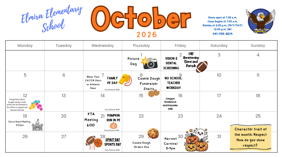 October Calendar and Newsletter