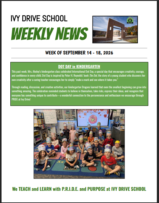 Ivy Drive Weekly News - Week of Sept. 14-18
