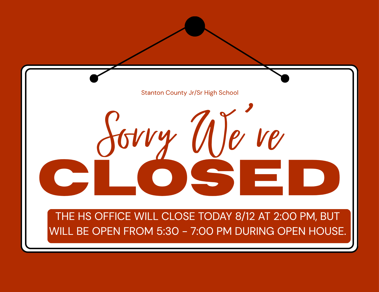 Office closed 8/12/26