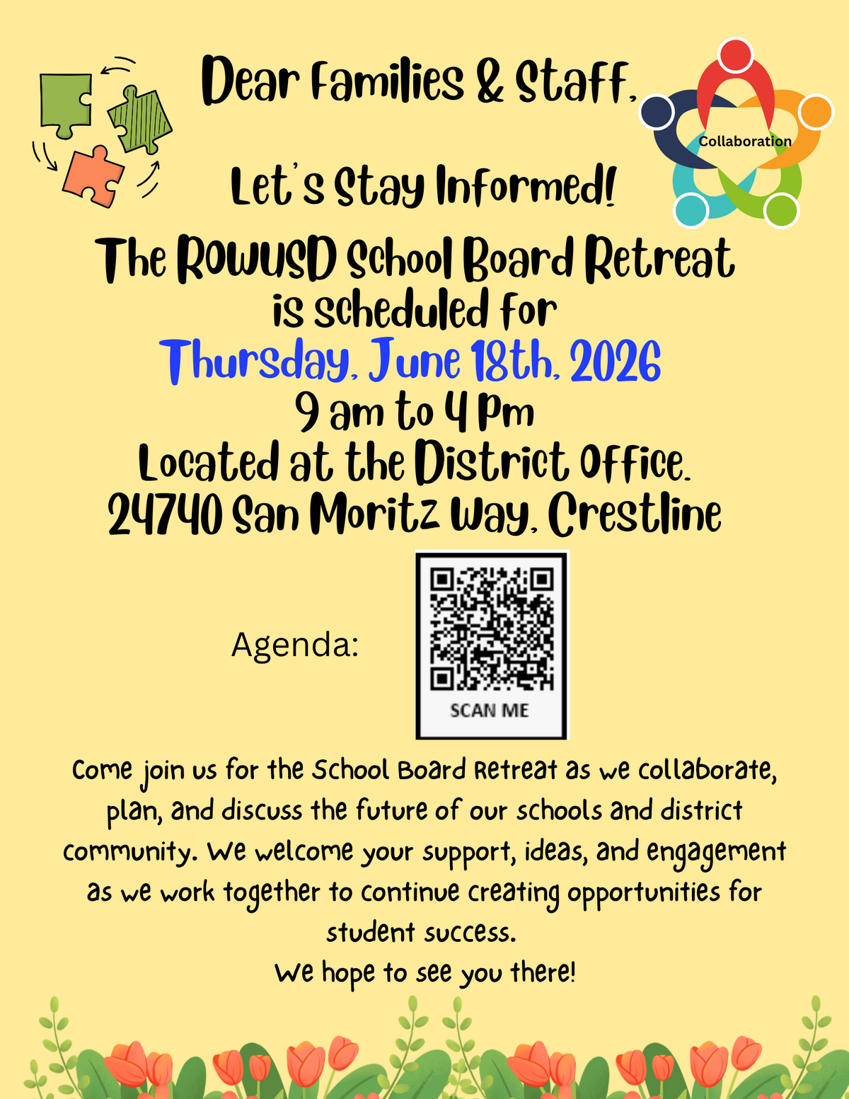 June 18th, 2026: School Board Retreat 