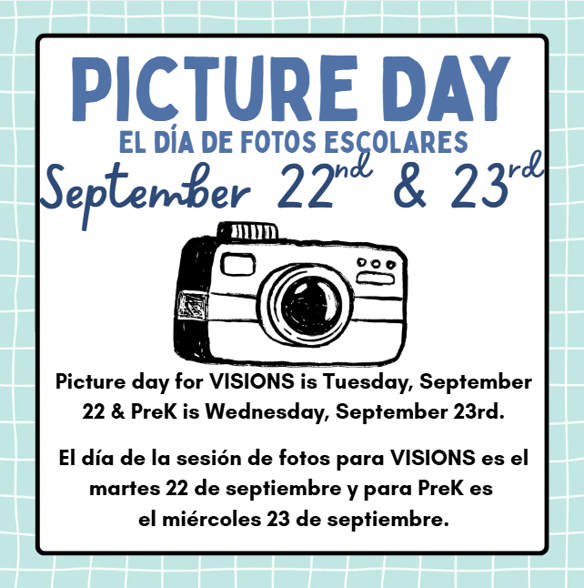 Picture Day 09/22 and 09/23