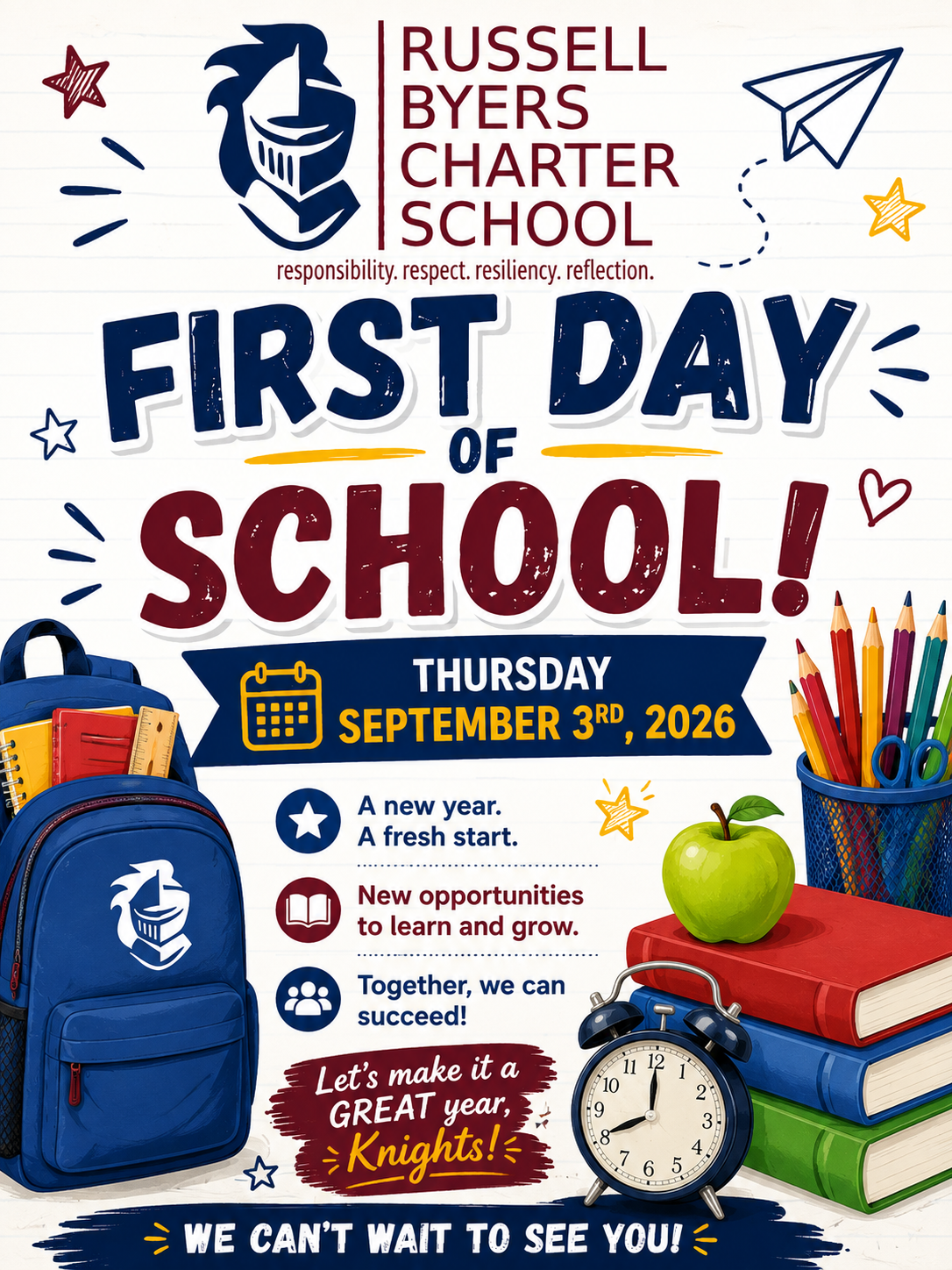 First Day of School Reminder