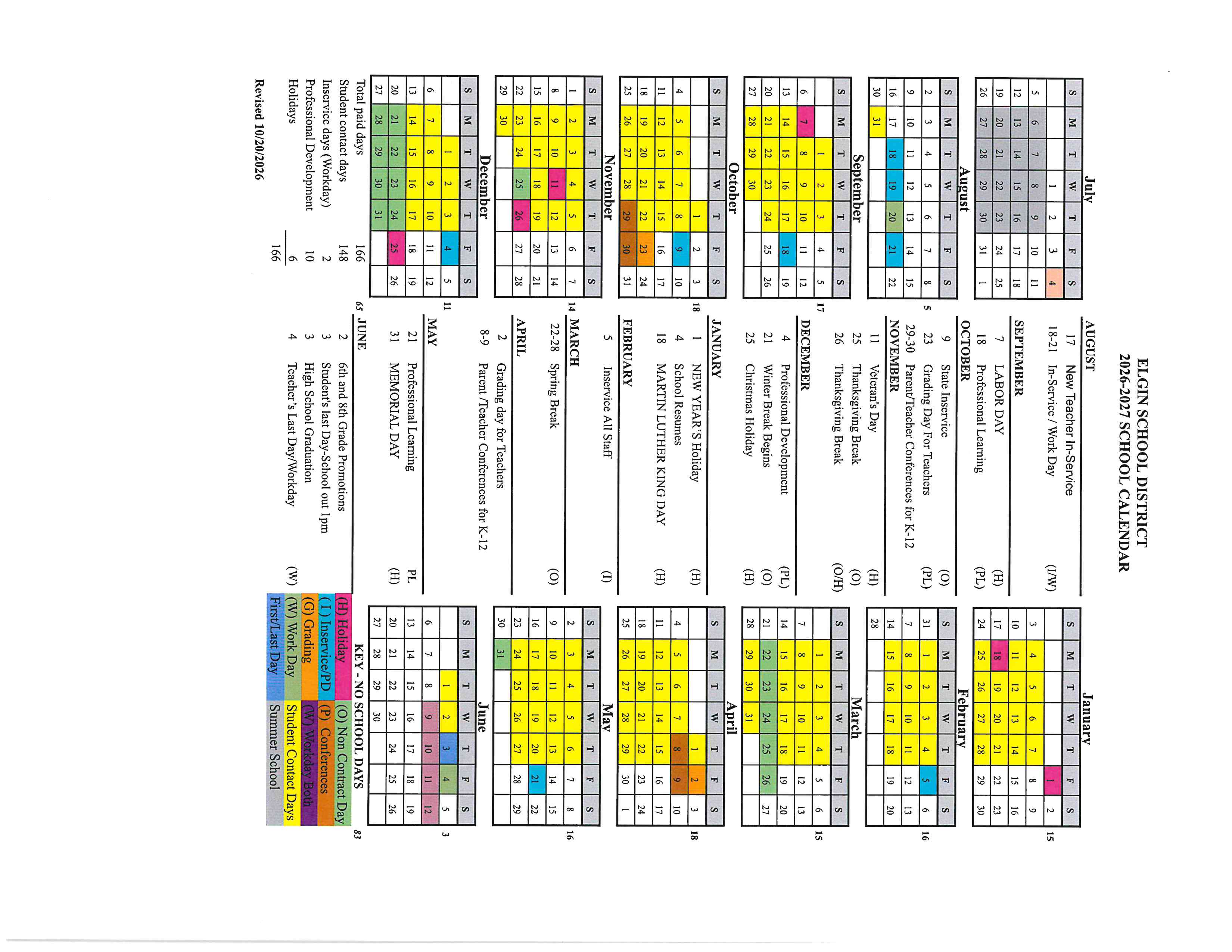 New District Calendar