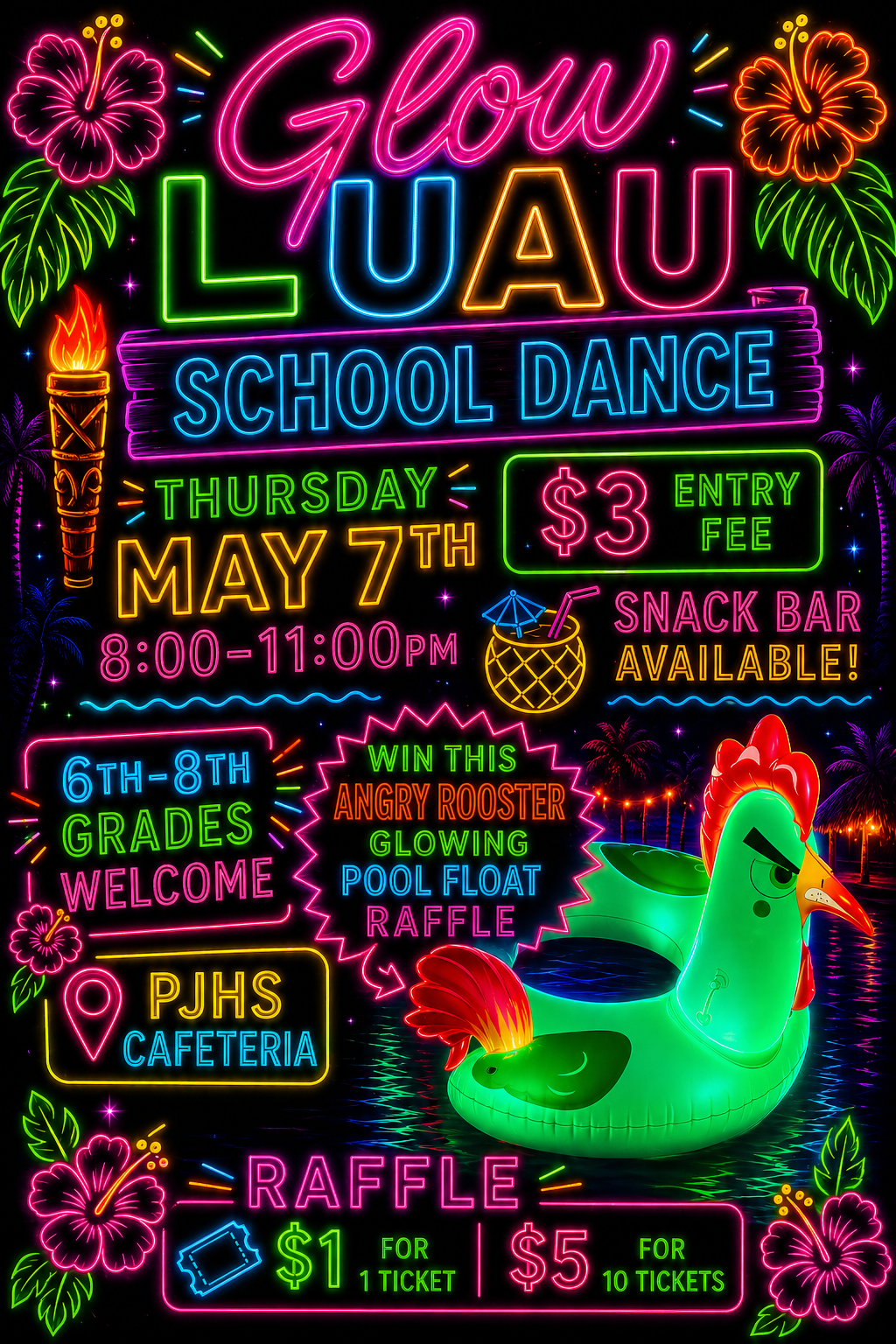 Glow Luau for 6th Graders at PJHS