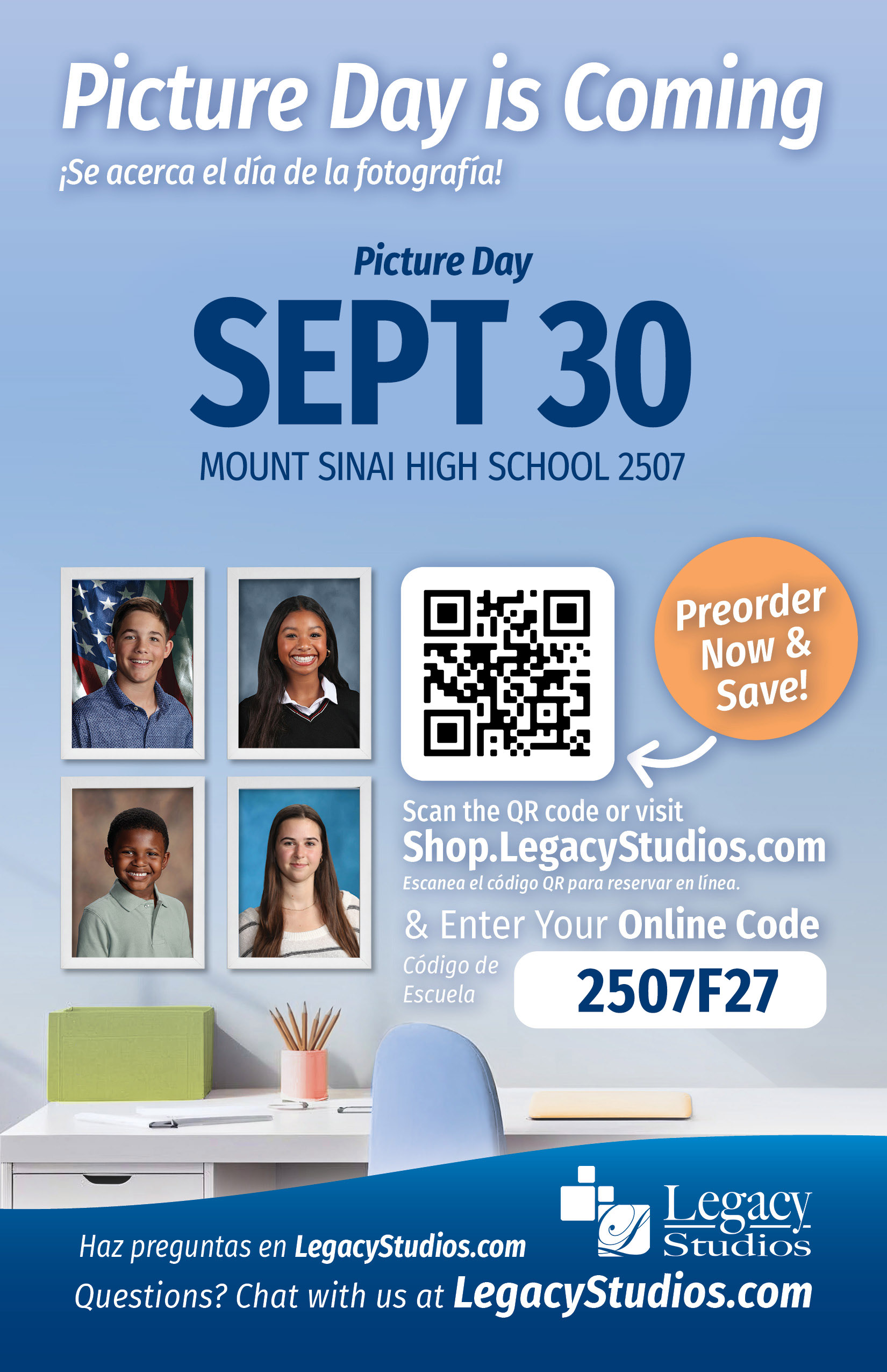 Picture Day September 30 : 9th, 10th, 11th Grade