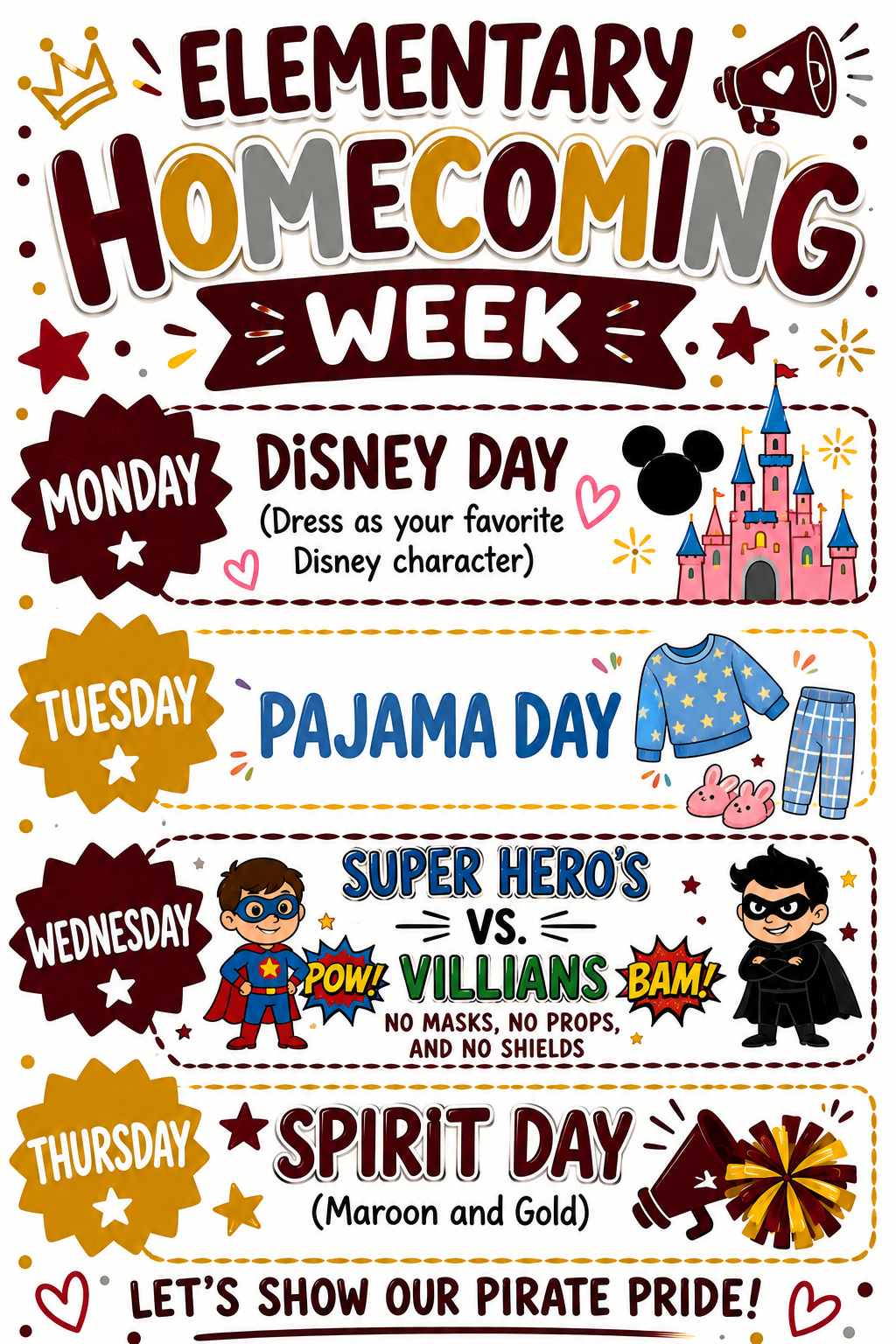 Week of October 12th- Elementary Homecoming Spirit Week