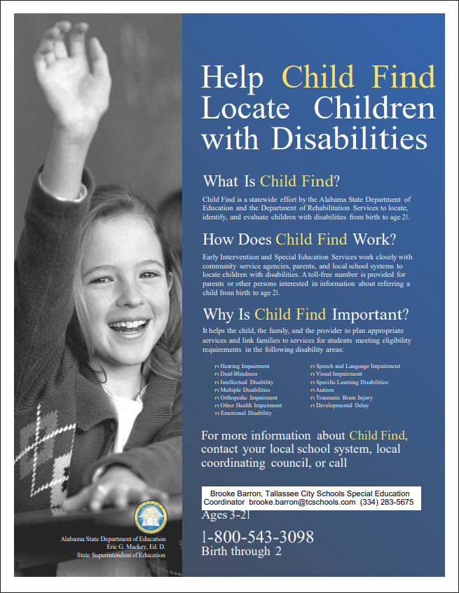 Child Find program to benefit students with disabilities: