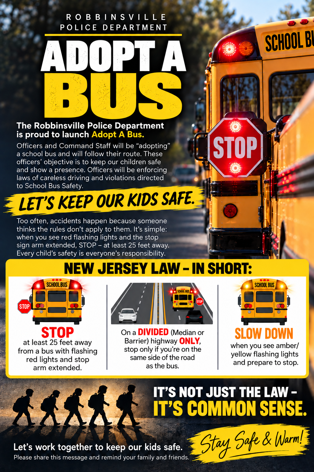 Robbinsville Police Department Adopt-A-Bus Program