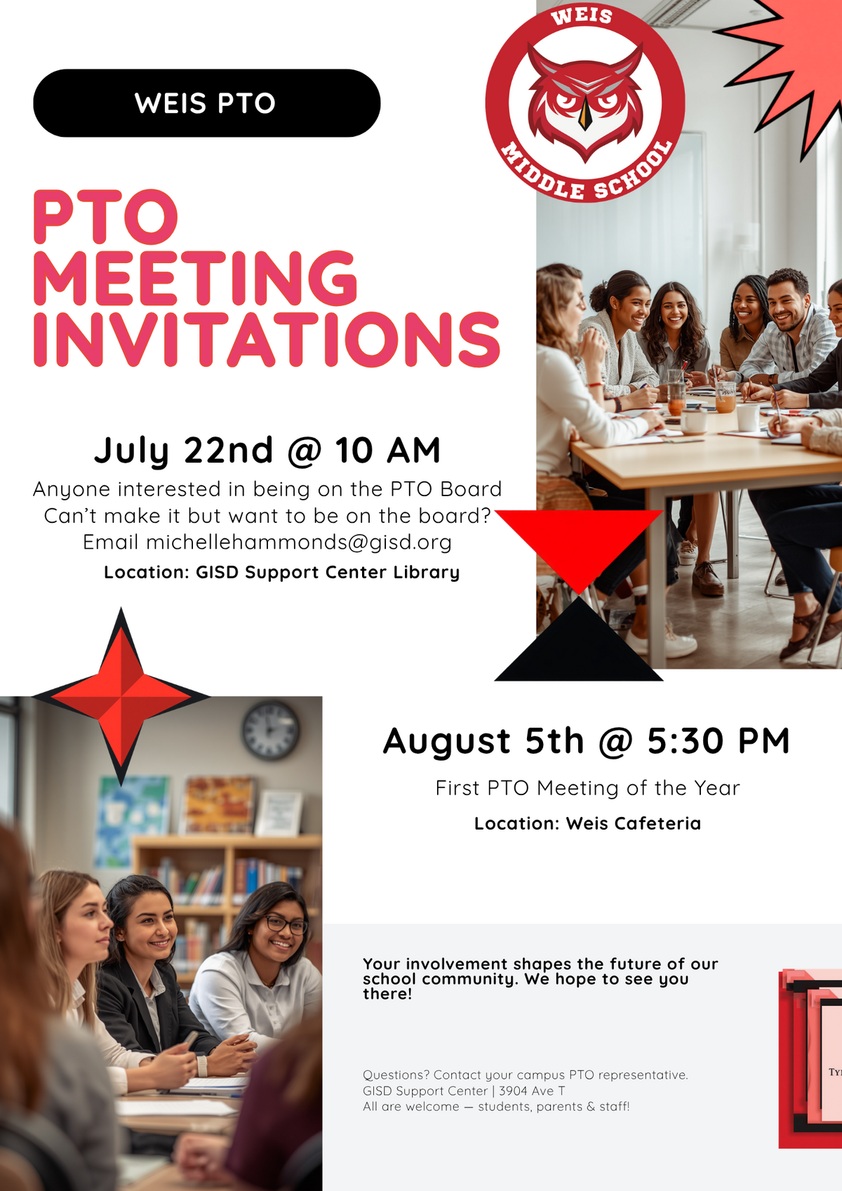 Join the Weis Middle School PTO – We Need You!