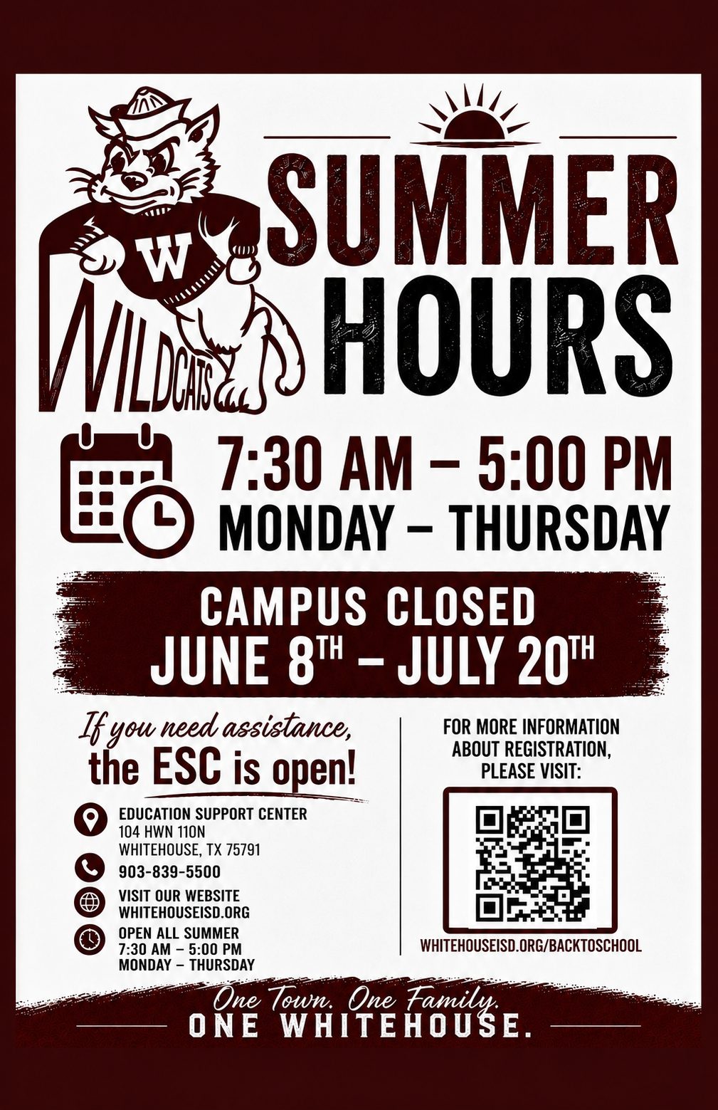 Summer Hours Reminder