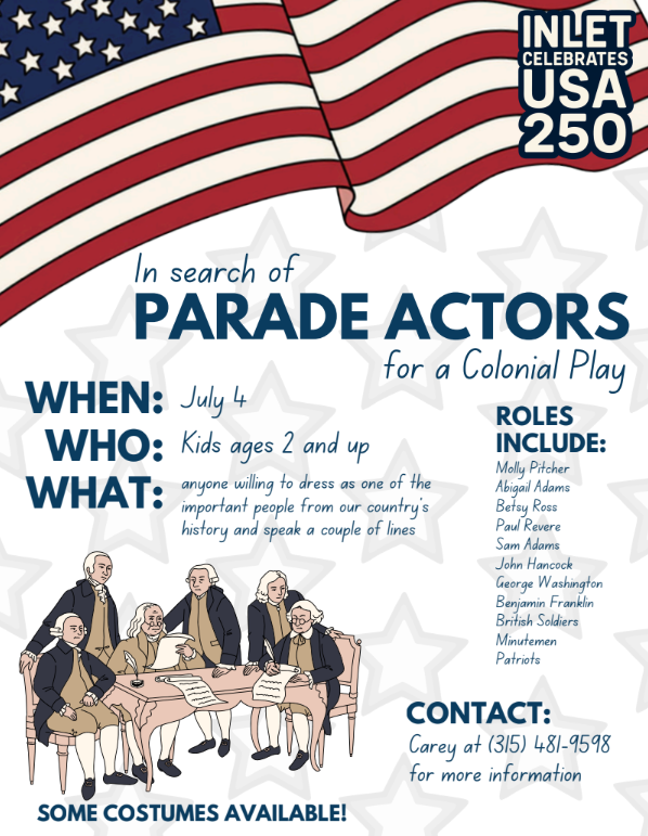 Community News - Parade Actors Needed - July 4, 2026 
