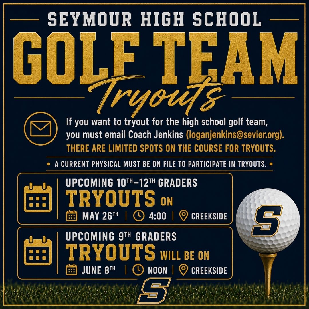 Golf Team Tryouts: May 26 and June 8