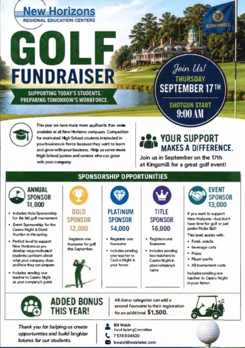 Support the New Horizons Education Foundation Golf Classic