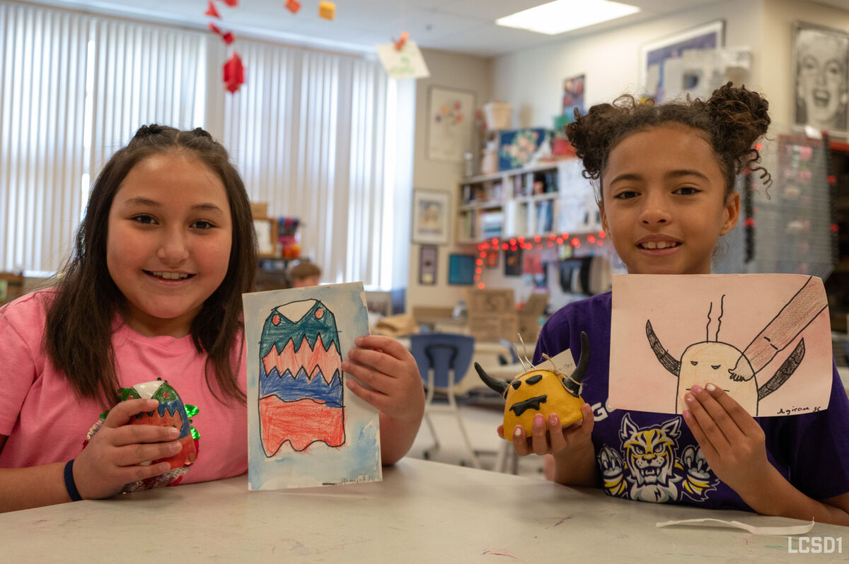 Baggs Elementary students collaborate with East High art students