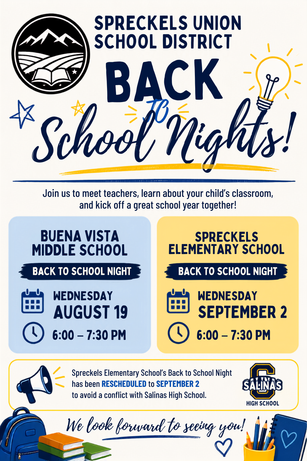 Back to School Nights