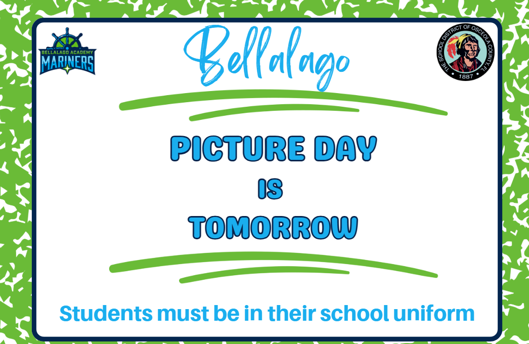 Picture Day is August 27th 