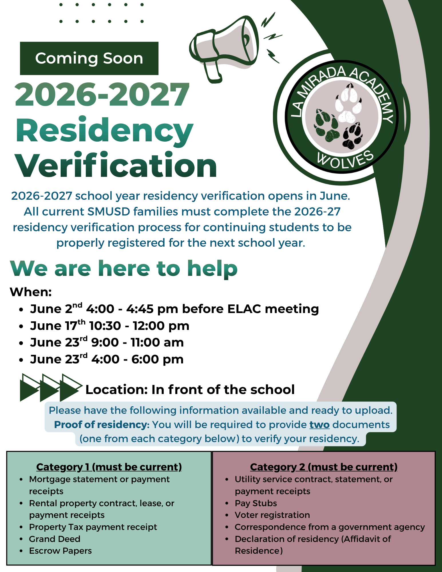 2026-2027 Residency Verification Coming Soon