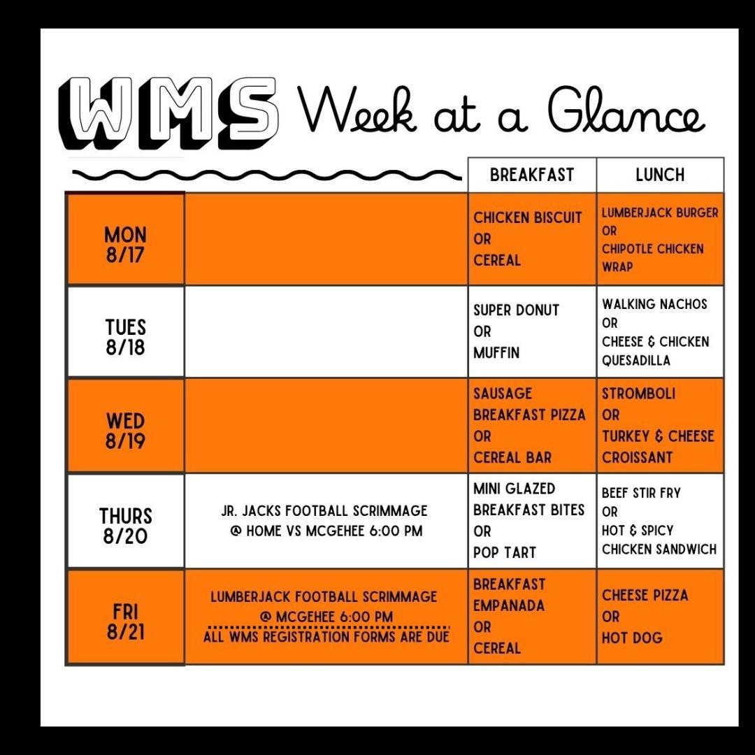 **Correction** WMS Week at a Glance